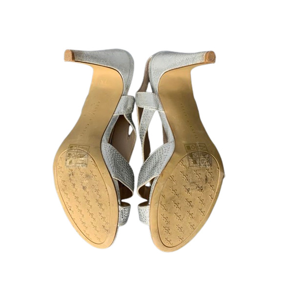 Kelly & Katie Womens Size 8.5 Silver Strappy Slingback High Heels - Picture 8 of 8